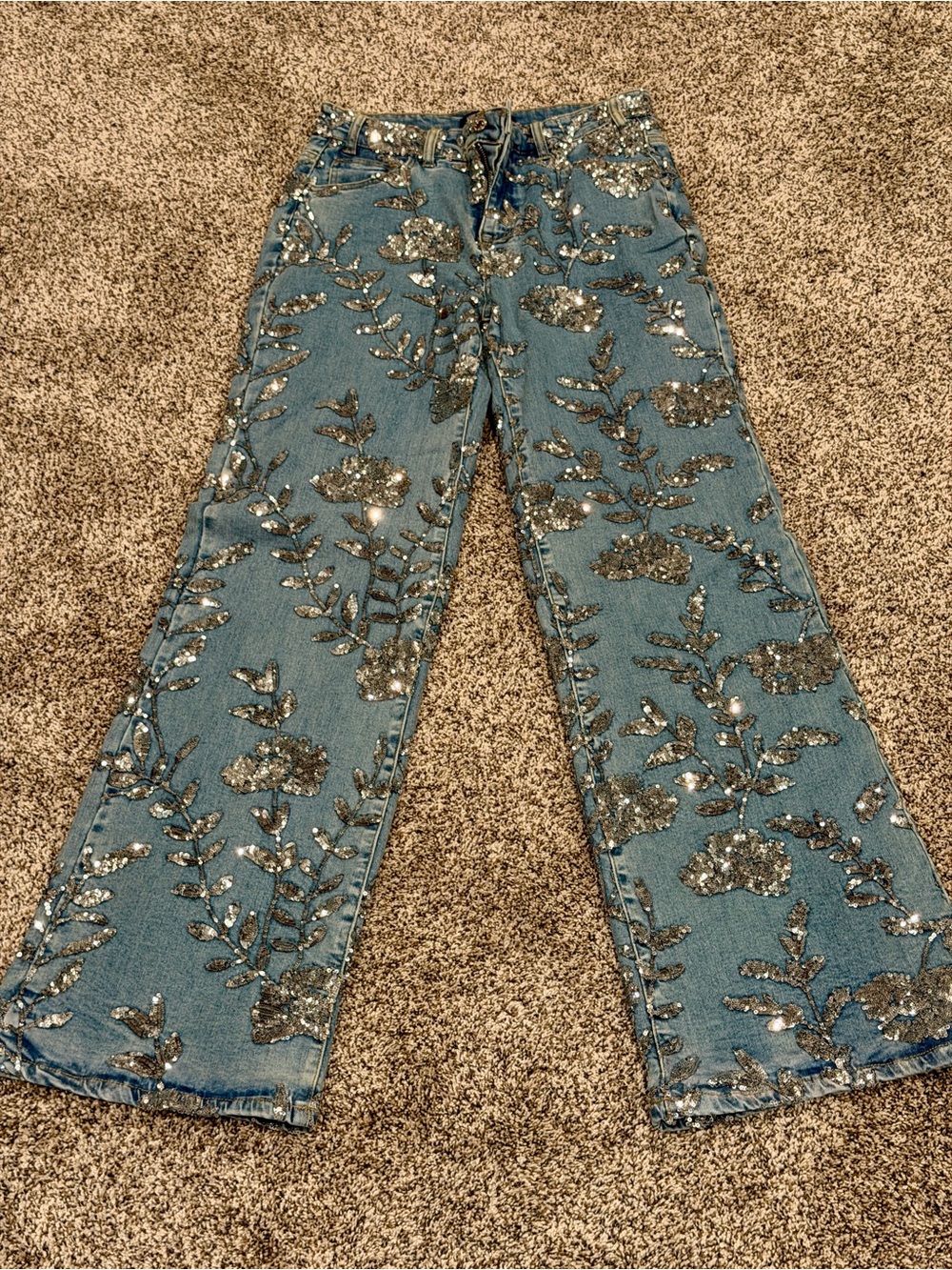 Boston Proper Sequin Embellished Blue Women’s Jeans - Picture 7 of 9